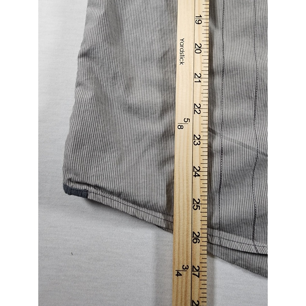 7 Diamonds‎ Mens Grey White Striped Long Sleeve Western Button Down Shirt Medium - Picture 2 of 9
